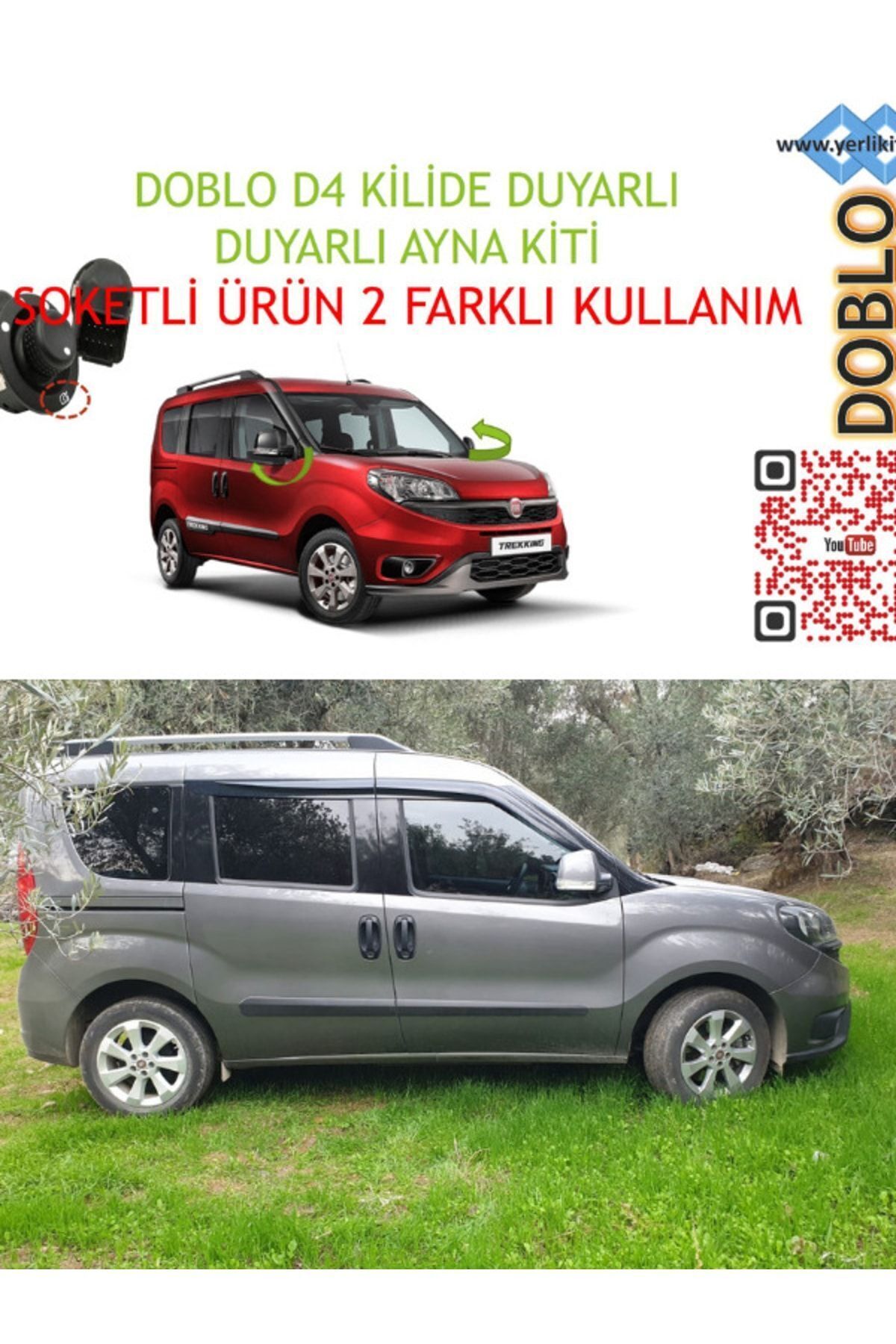 Fiat Doblo D4 Kilide Duyarlı Ayna Kiti Uyumlu