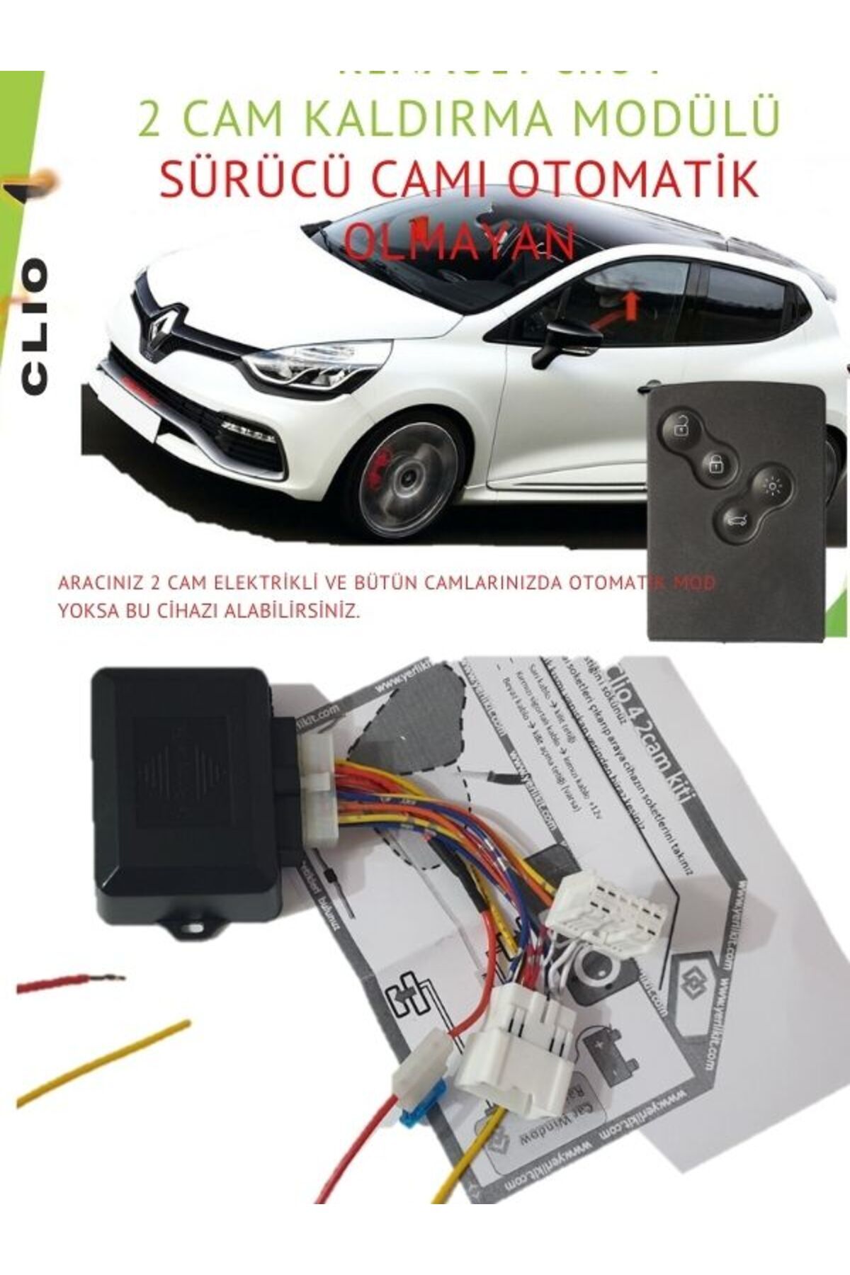 YERLİKİT CLİO4 Uyumlu 2Lİ CAM MODÜLÜ (SADECE ÖN 2 CAMI ELEKTRİKLİ OLAN CLİOLAR)