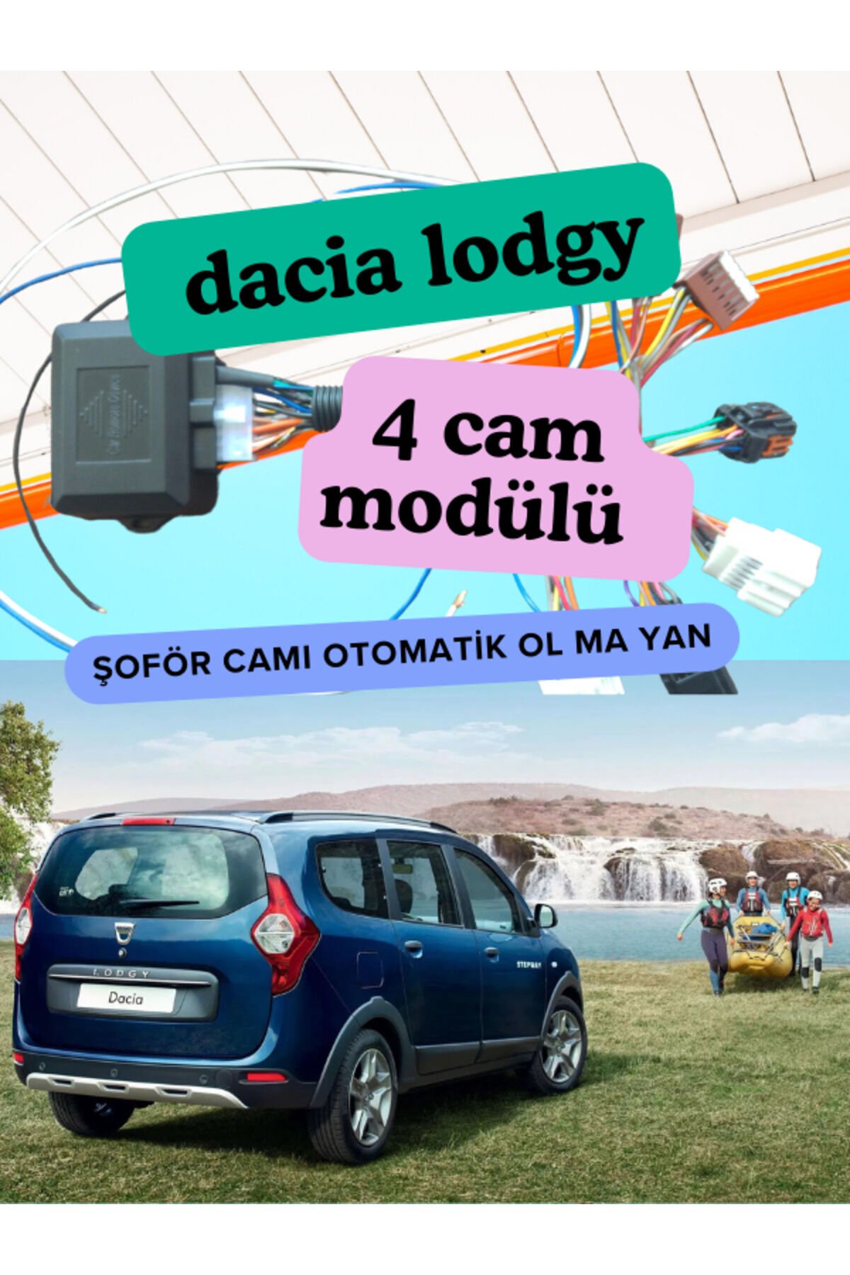 Dacia Lodgy Uyumlu 4 lü Cam Kaldırma modülü Şoför camı otomatTİK OLMAYAN